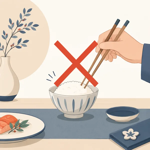 Never tap your chopsticks on a bowl or dish